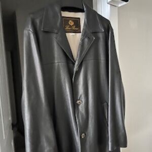 Men's Black Leather Loro Piana Jacket